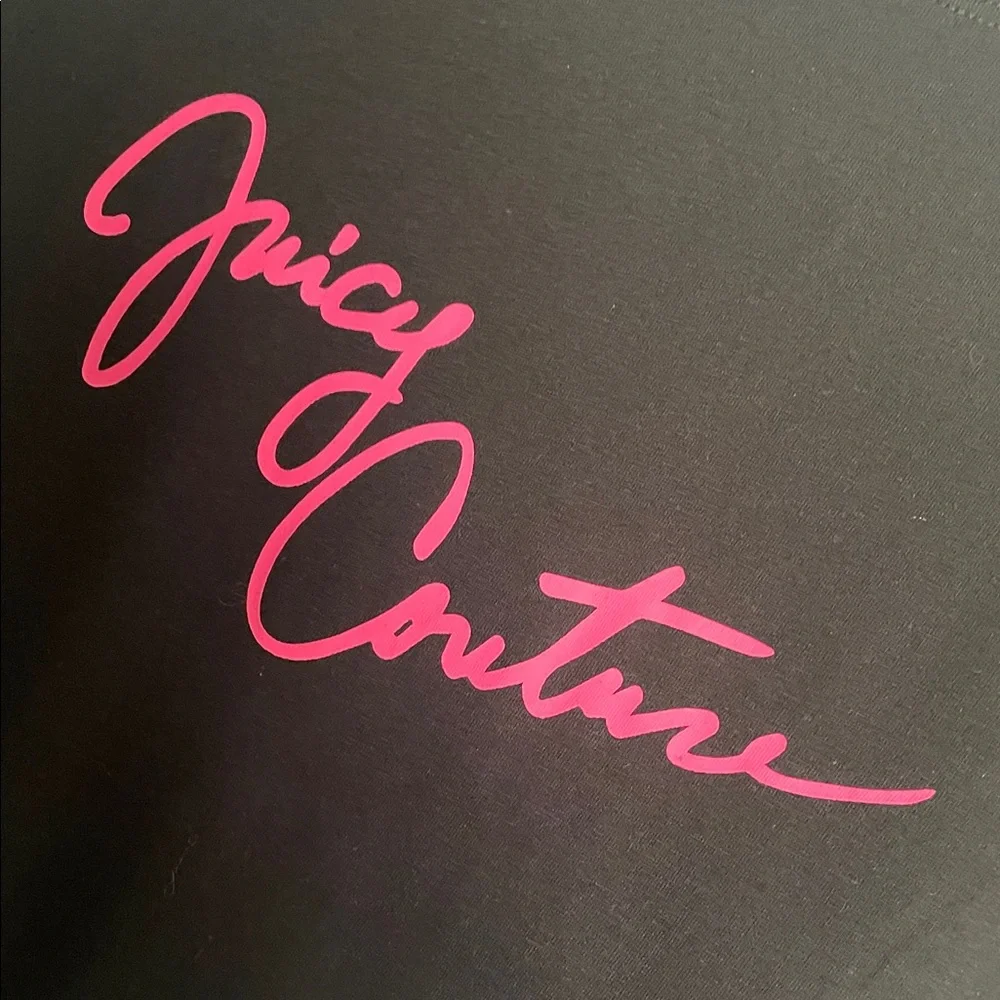 Juicy Couture Black Tee with Vibrant Pink Script - Picture 5 of 5